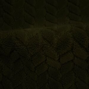 Plush Olive Green Textured Blanket